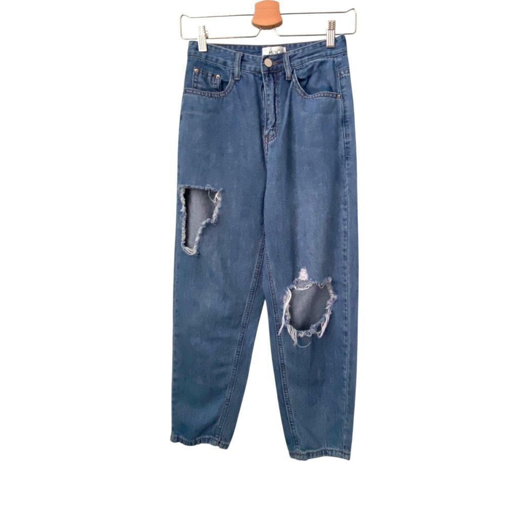 Mok Freedom Distressed Blue Jeans in Size Small